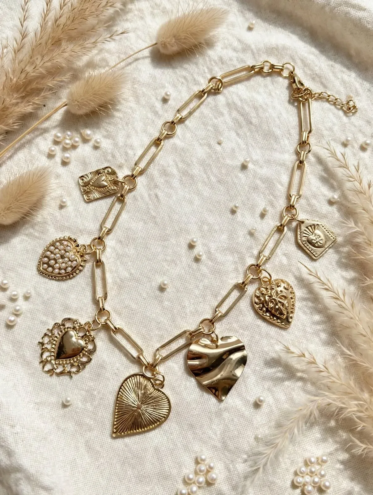 Collar Charm  7 corazones